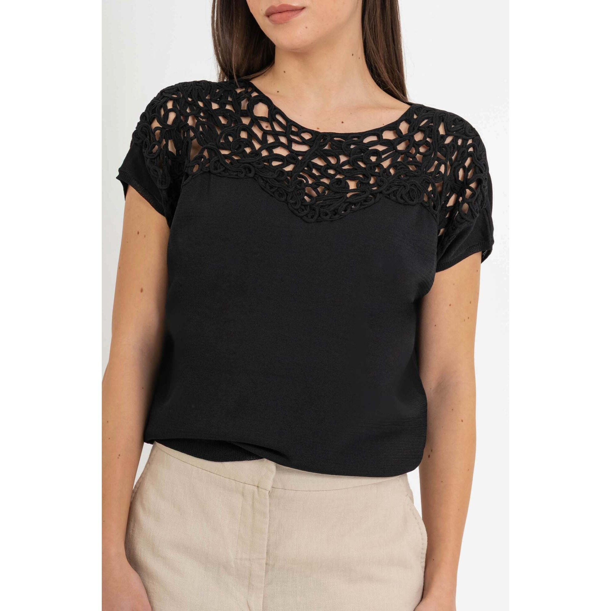 Kocca - Maglia con inserto macramè Donna