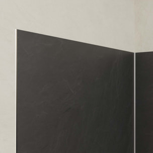 Pack 2 Panneaux Muraux Pierre Adoise 90x210 cm + Profilés Chrome