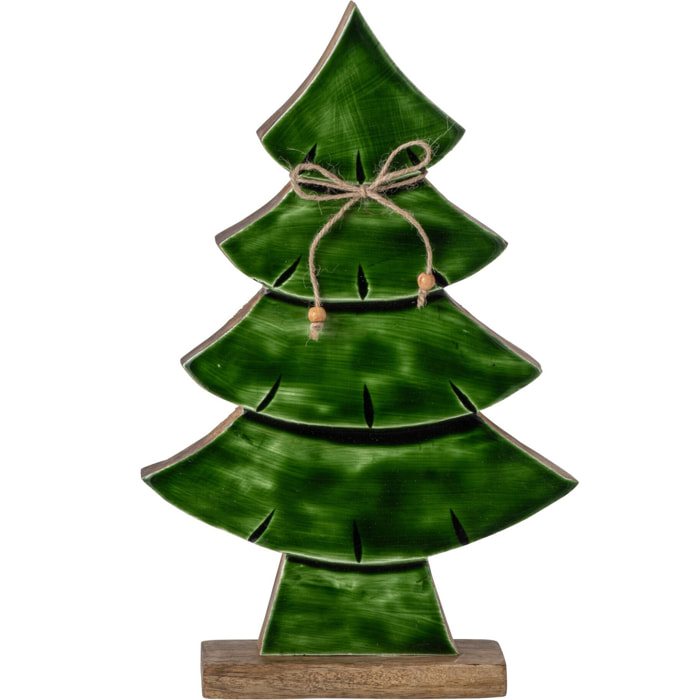 J-Line Pin nœud - bois de manguier - naturel/vert foncé - medium