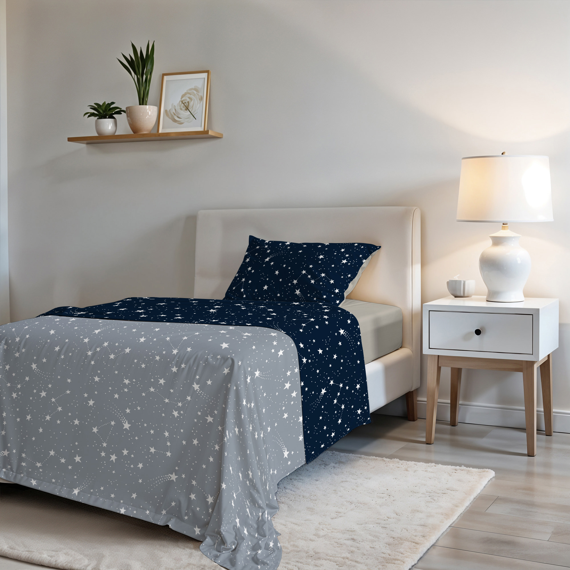COMPLETO LETTO FASHION, 100% Microfibra, No Stiro - BELLE