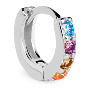 Pendiente Suelto Aro Cleo S Colors Plata