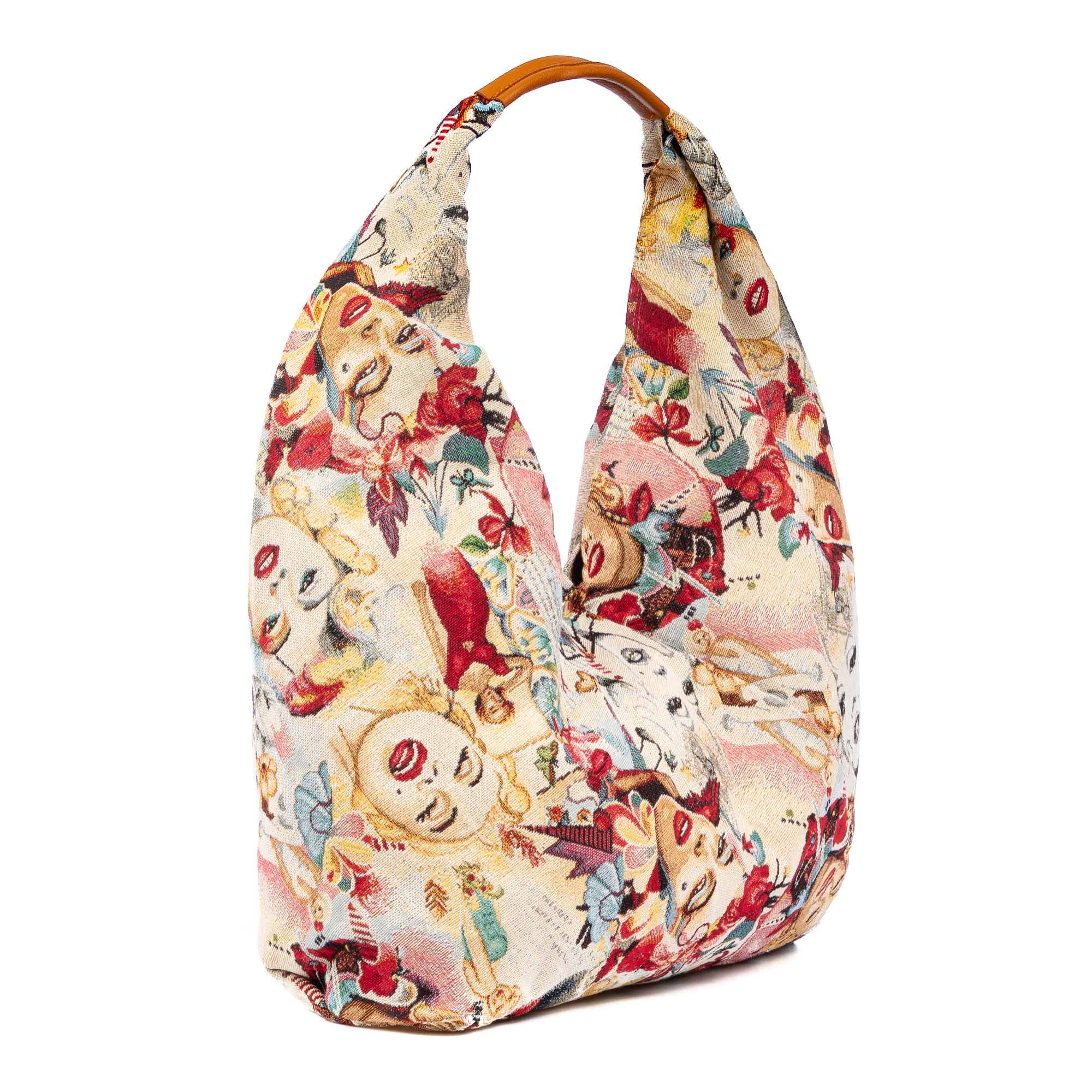 Banzi borsa shopper in cotone, con manico in pelle. Design esclusivo.