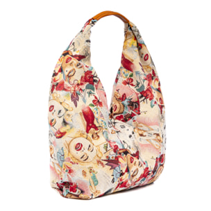 Banzi borsa shopper in cotone, con manico in pelle. Design esclusivo.