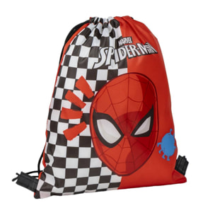 Saquito escolar spiderman, mochila de cuerdas unisex niños, rojo, normal
