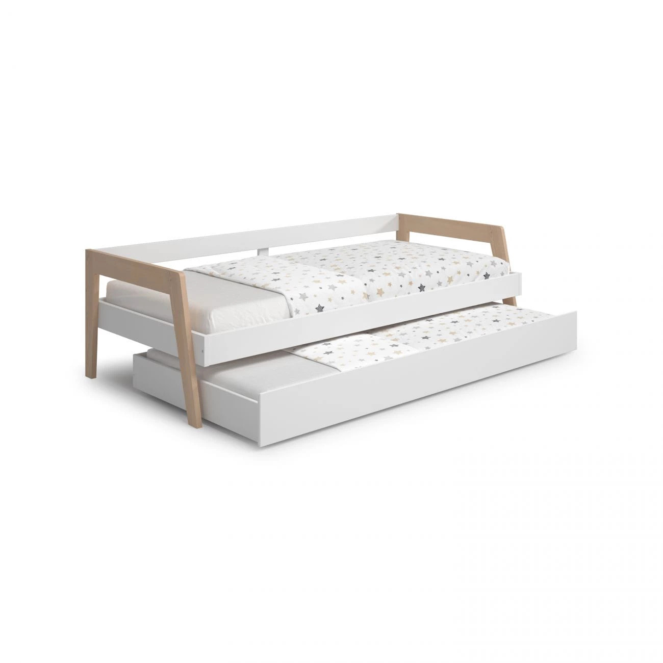 Cama doble juvenil Misty Haze Blanco - Oak Soft