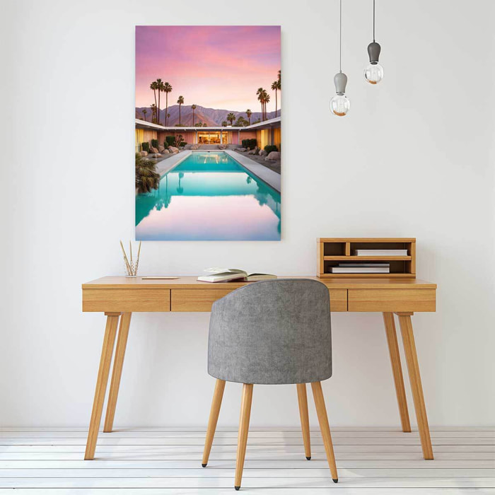 Tableau design piscine au sunset californien  Tableau alu Dibond