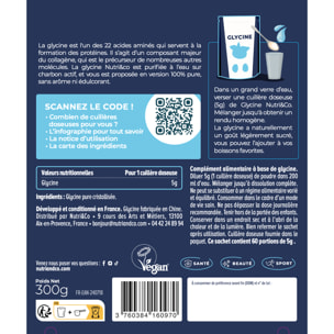 Nutri&Co Glycine Crystallisée 100% Pure en Poudre - 300g Vegan
