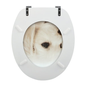 Abattant wc MDF Dog SCOTT Beige - Charnières Inox MSV