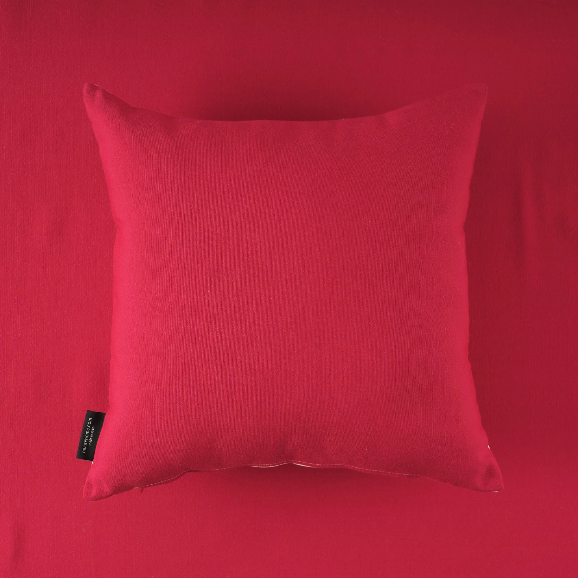 Housse de coussin jacquard réversible 45x45 cm ROUGE UNI