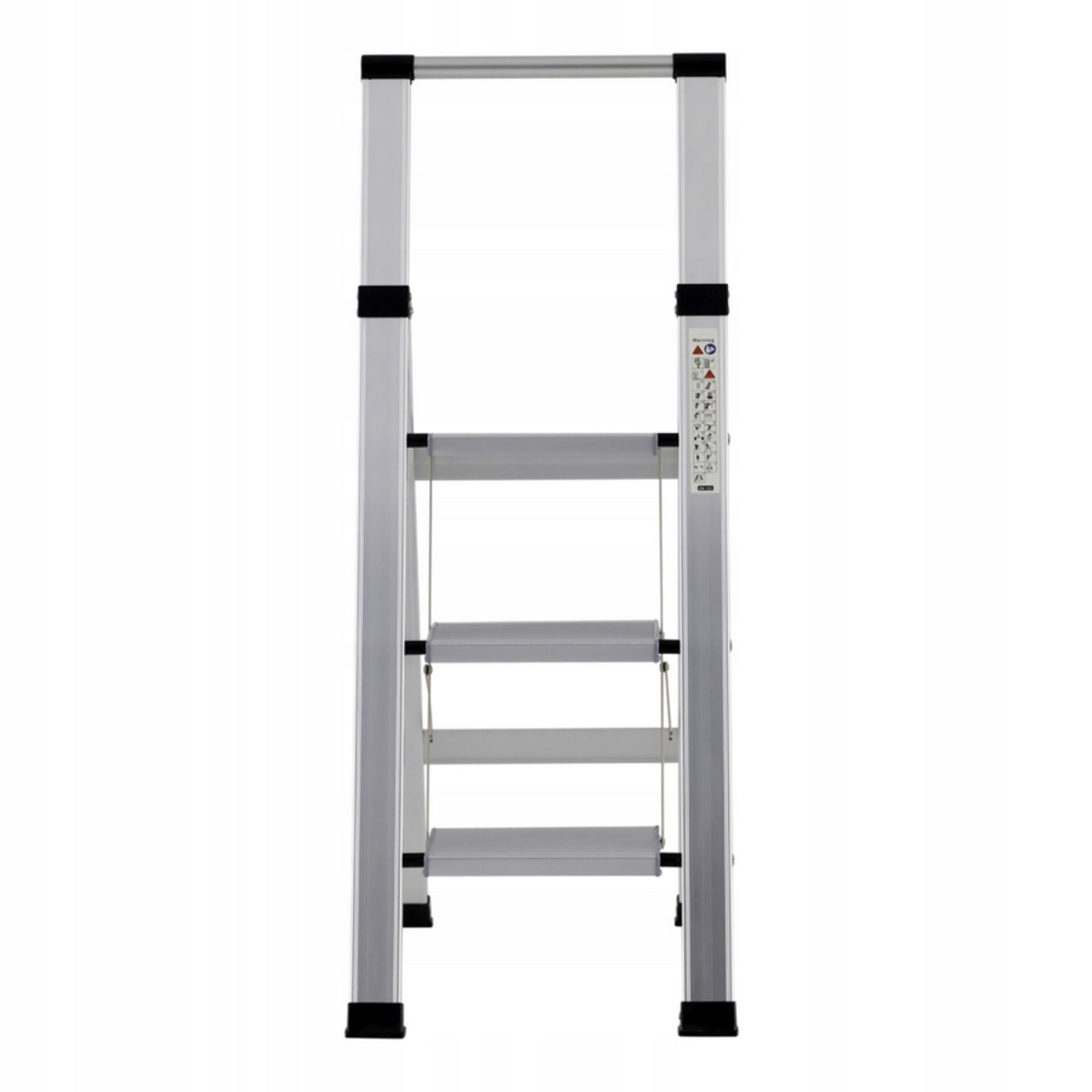 Scala piatta 3 Gradini in alluminio galvanizzato antiscivolo portata 150 kg