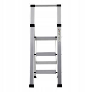 Scala piatta 3 Gradini in alluminio galvanizzato antiscivolo portata 150 kg