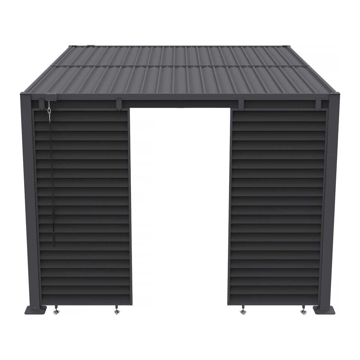 Persienne pour pergola bioclimatique en acier galvanisé "Clifford" - 92 x 4 x 208 cm - Gris