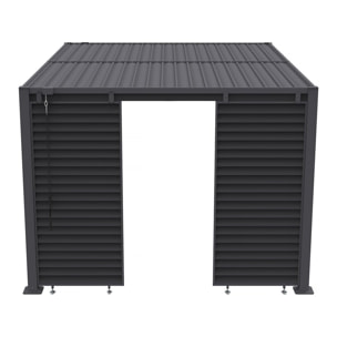 Persienne pour pergola bioclimatique en acier galvanisé "Clifford" - 92 x 4 x 208 cm - Gris