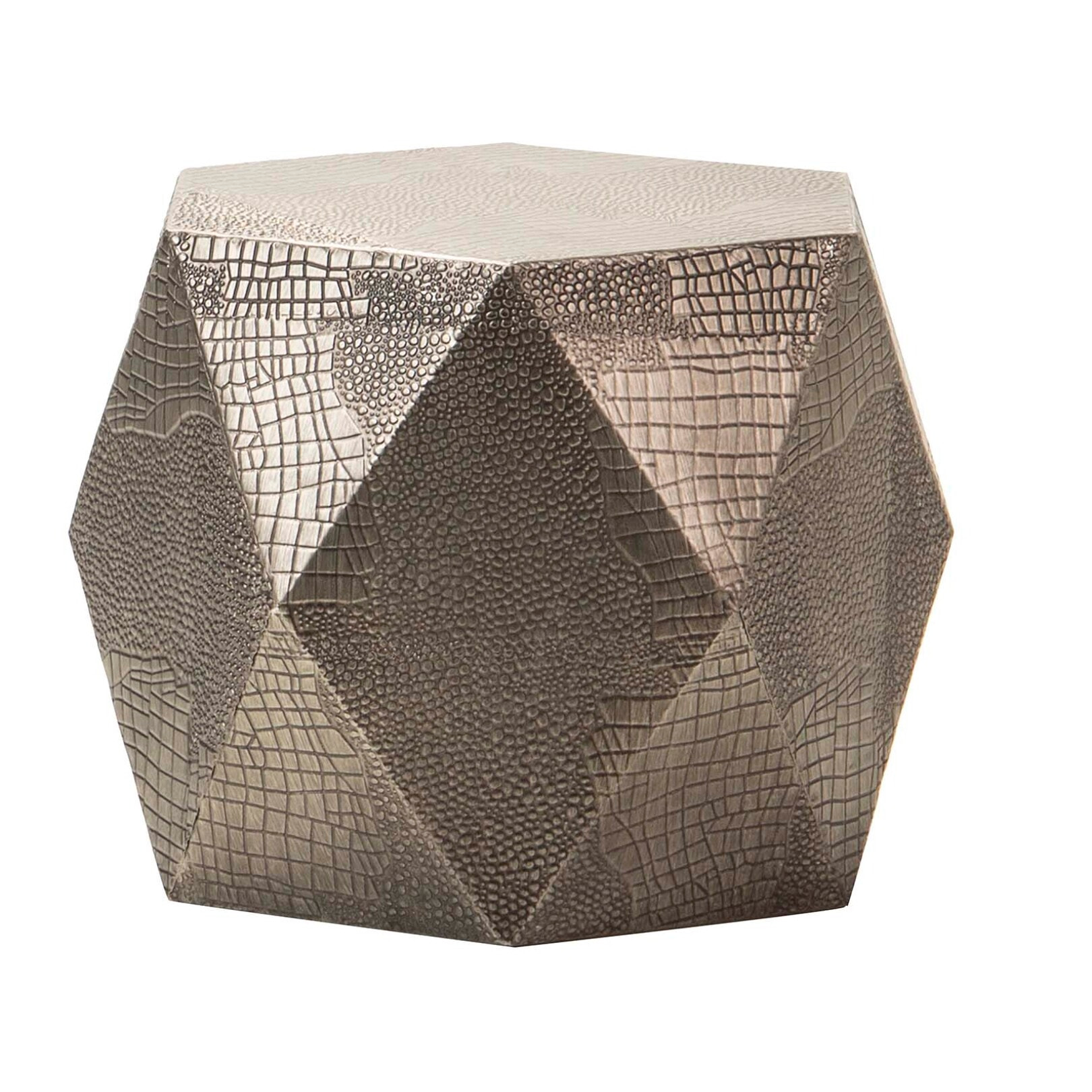 Mesa Auxiliar Metal Champagne 54x47x41 Cm