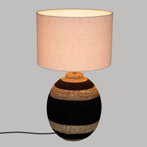 Lampe boule "Jorik" - métal - noir - H58 cm