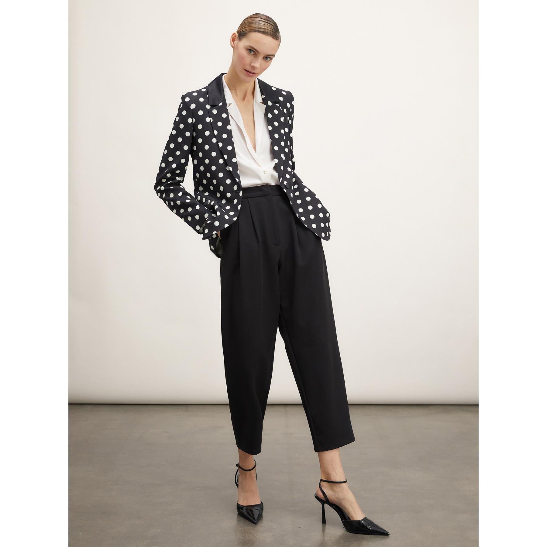 Motivi - Blazer con botonadura simple estampado de lunares - Negro