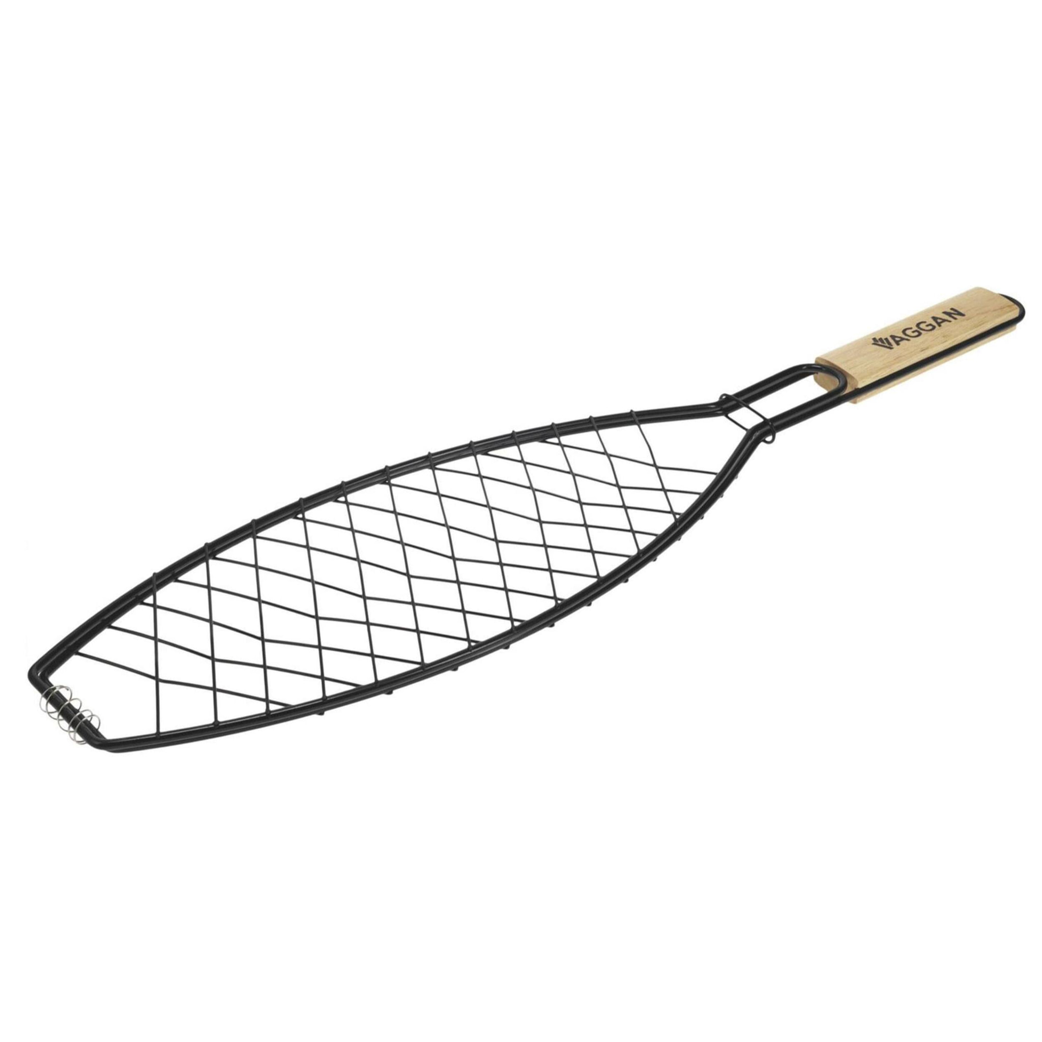 Well home - parrilla grill para pescado mango de madera 14x58cm