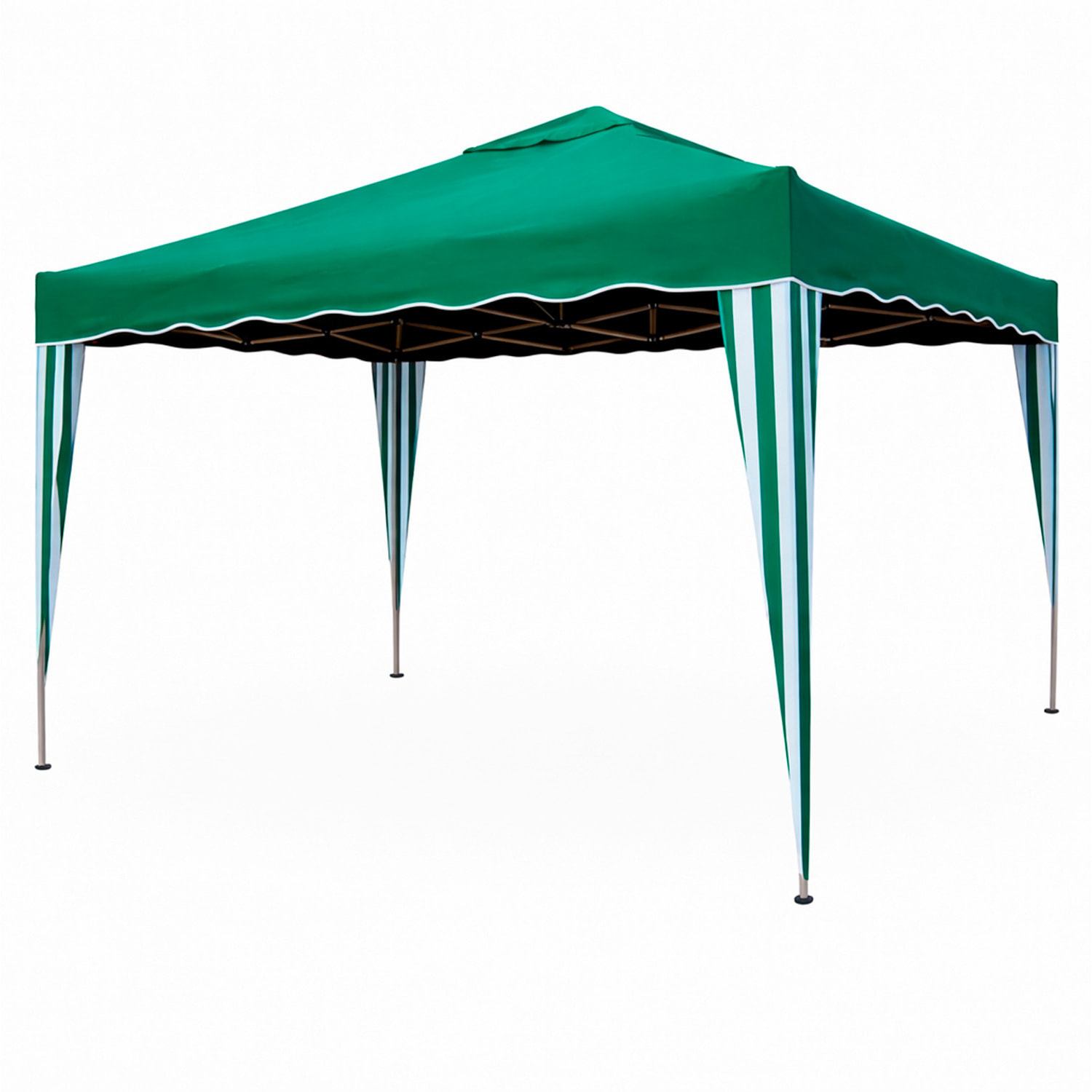 Gazebo Pieghevole 3x4 M in Acciaio con Telo Idrorepellente 160 g/m² Anti-UV Struttura Robusta Apertura Rapida a Fisarmonica Borsa e 4 Sacche Verde