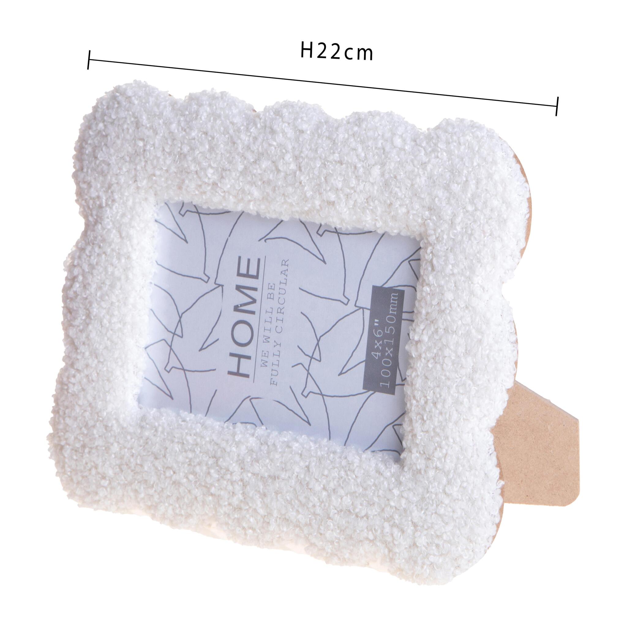 Porta foto smerlato tessuto teddy - 10xH16x2cm - Pezzi 3 - Bianchi Dino SpA