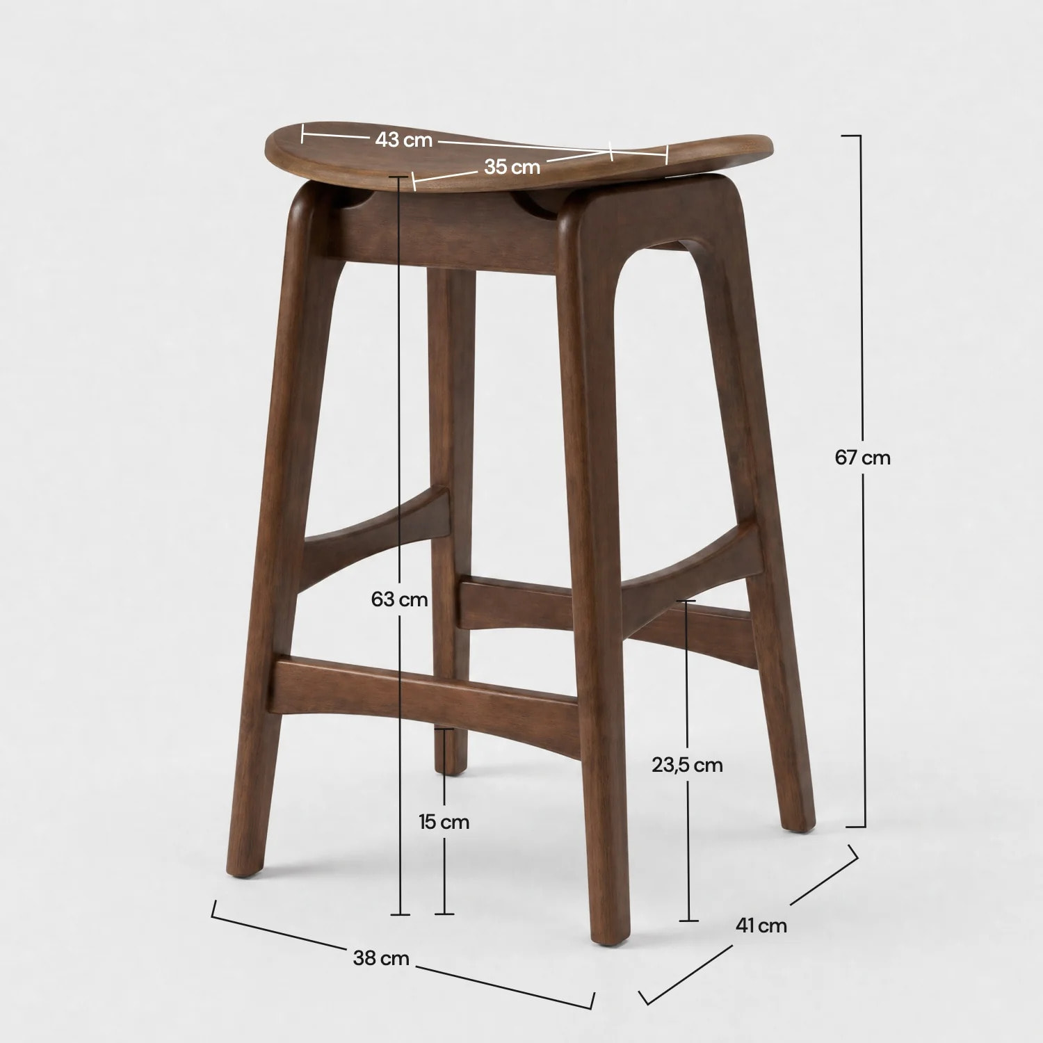 Lot de 2 tabourets pour îlot central 63 cm en bois foncé - Jude