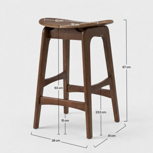 Lot de 2 tabourets pour îlot central 63 cm en bois foncé - Jude