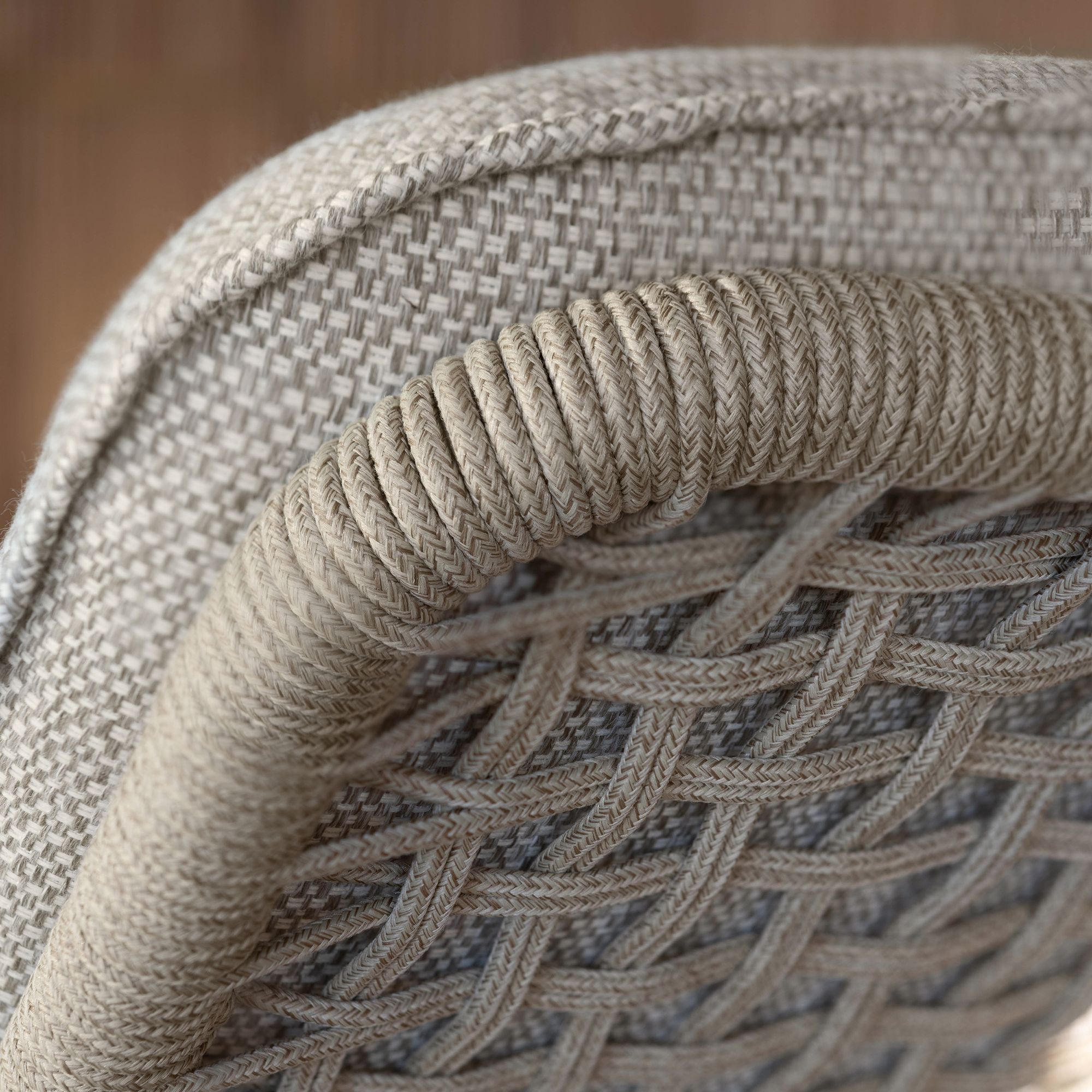 Lot de 2 chaises longues à roulettes en aluminium et tissu taupe COME