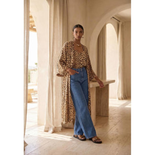 Kimono con stampa animalier