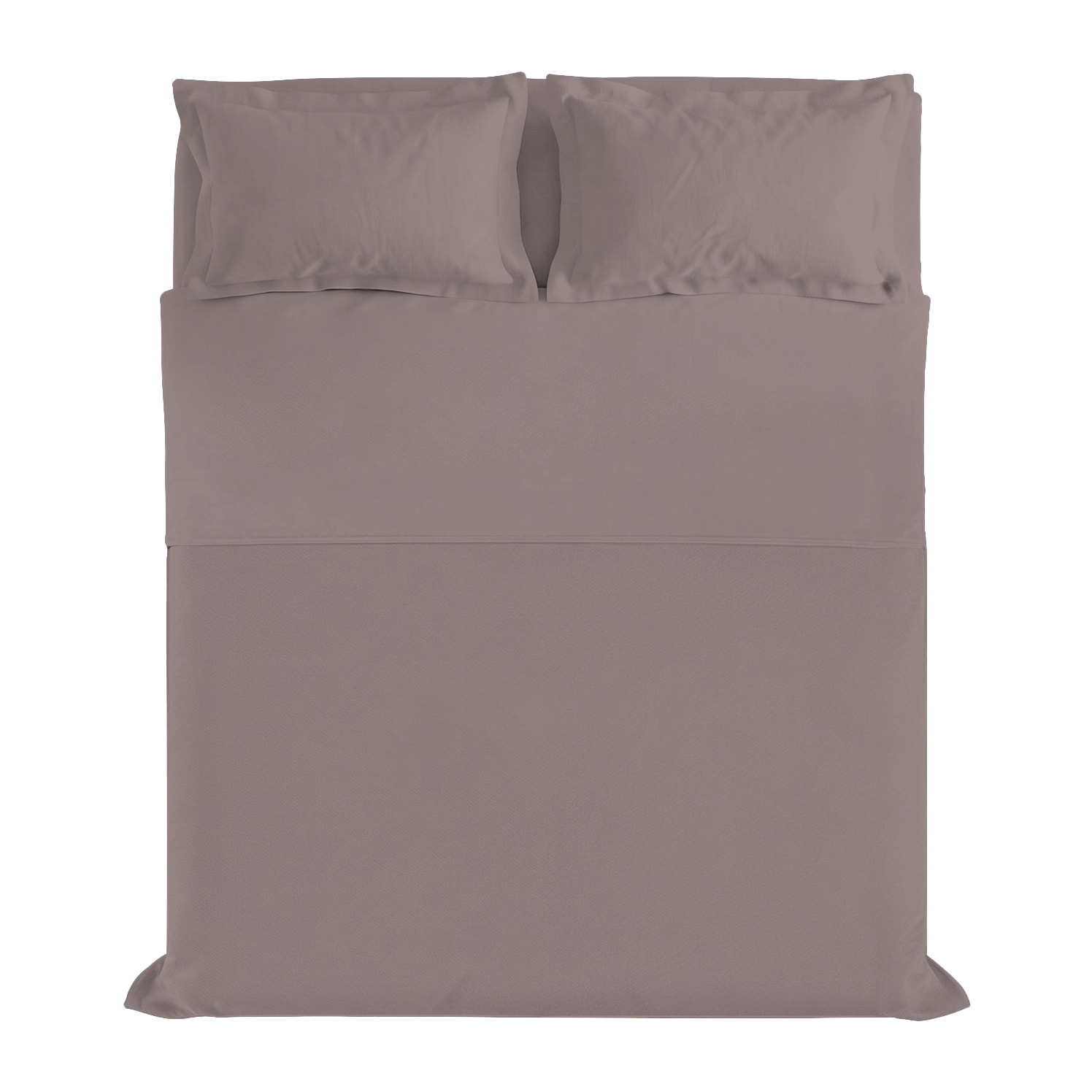 COMPLETO LETTO RASO CLOE, 100% Raso di Cotone, Made in Italy - ROSA ANTICO