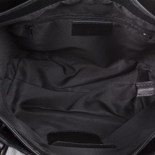 FIRENZE ARTEGIANI Borsa Tote da Donna Arezzo. Vera Pelle Tamponato Made in Italy 37x10x25 Cm. Colore nero