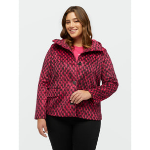 Fiorella Rubino - Chaqueta bicolor con capucha - Fuchsia