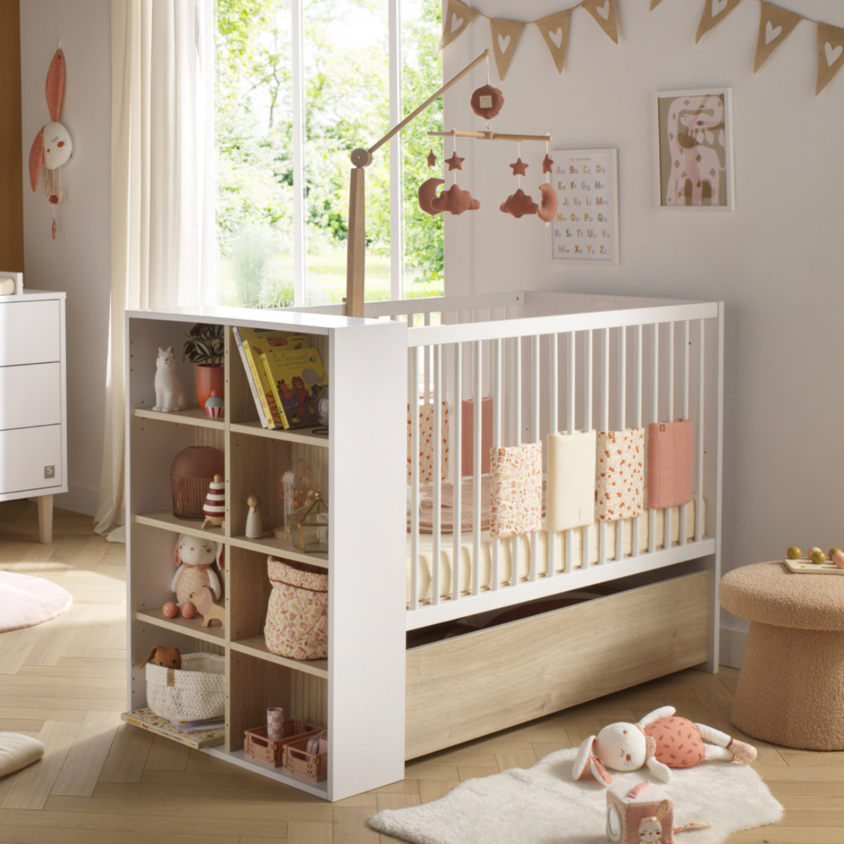 Lit bébé 120x60 transformable en lit 90x190