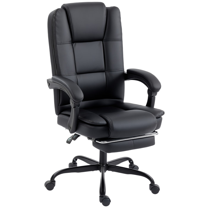Fauteuil bureau manager inclinable repose-pieds rétractable noir