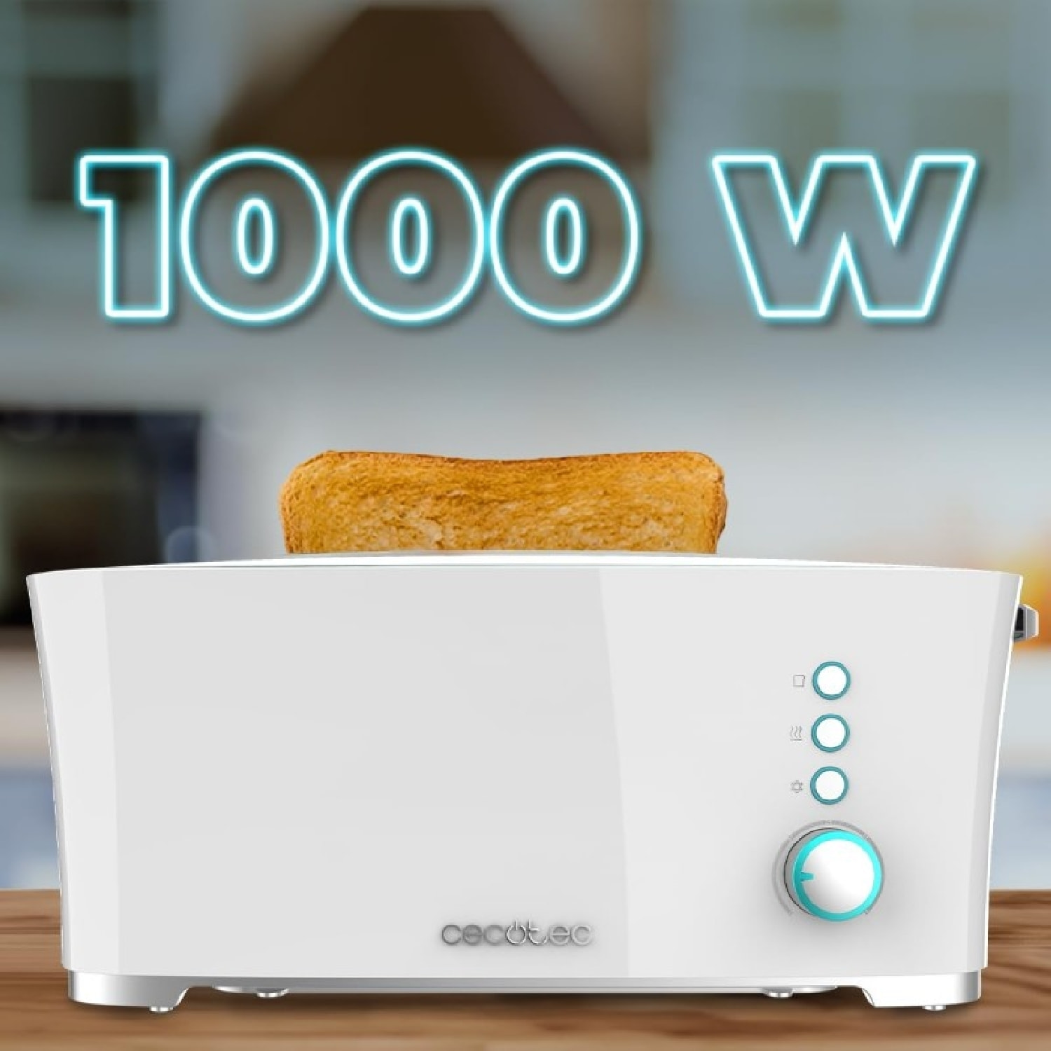 Cecotec Tostador Toast&Taste Extra W1000W de Potencia Doble ranura XL para panes