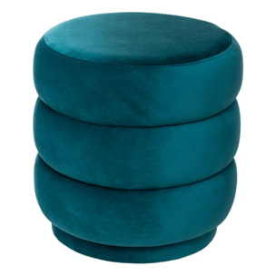 Pouf "Sinan" bleu canard en velours