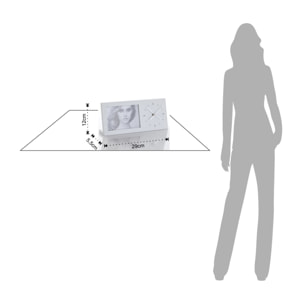 Cadre photo avec horloge Tomasucci LILLY, en MDF, blanc, 29 × 5,5 × 12 cm