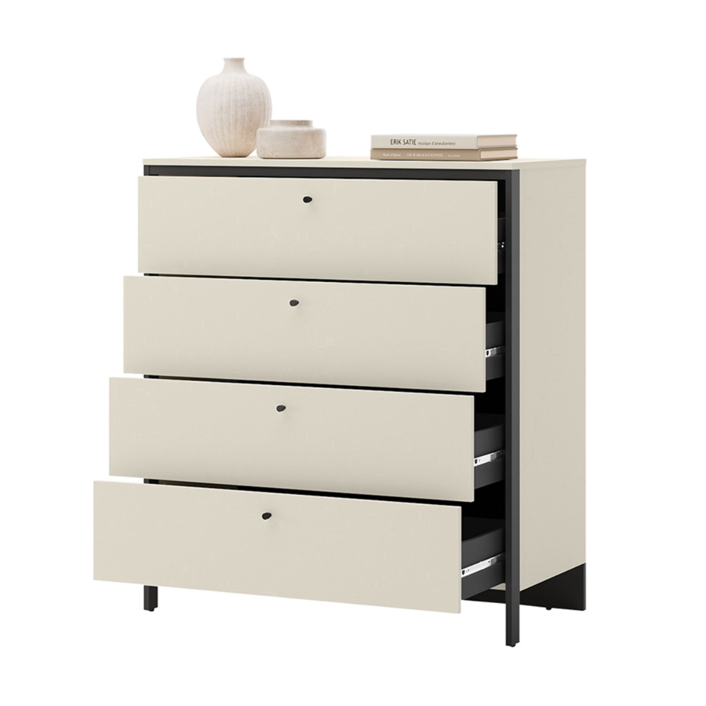 Kimi - commode 4 tiroirs - led inclus - Beige