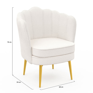 Fauteuil Arielle - Blanc bouclette