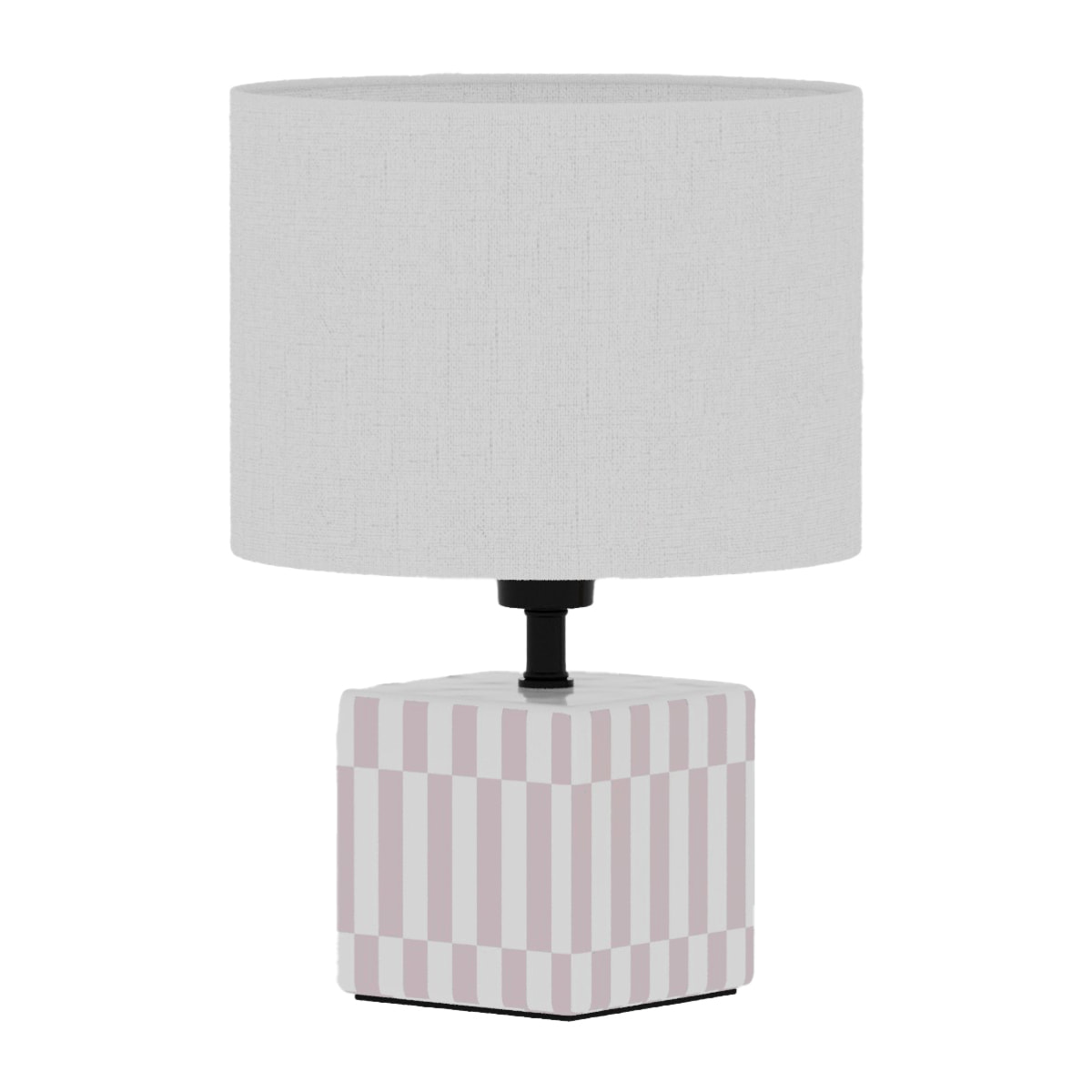 Petite Lampe à Poser Manet - Céramique rose et abat-jour en lin