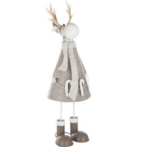J-Line figurine Renne Sucre d’orge - métal - gris - large
