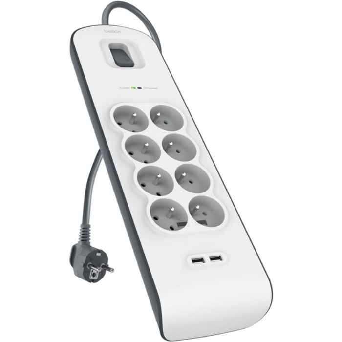 Multiprise USB BELKIN 8 prises parafoudres + 2 USB