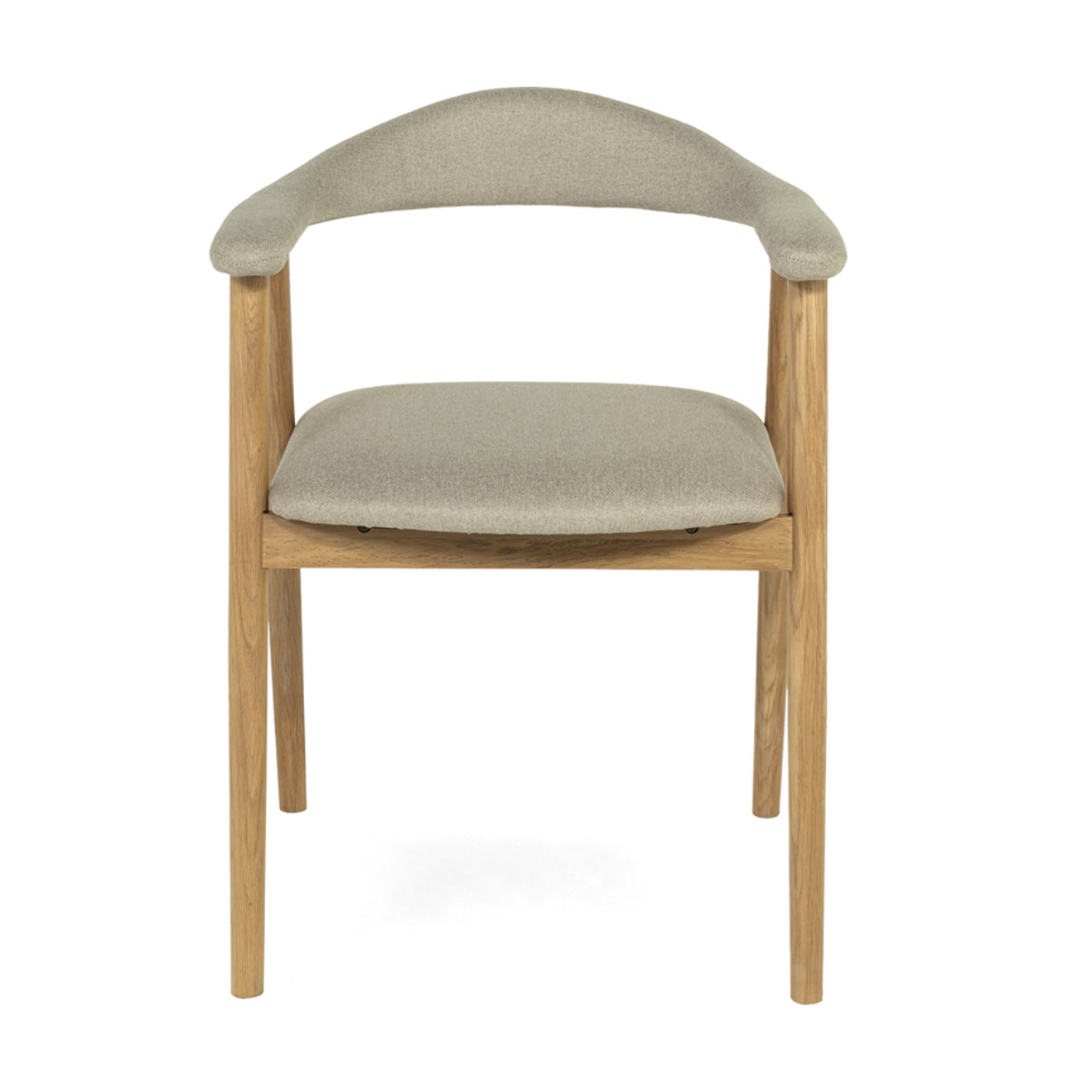 Lore - chaise en chêne massif et tissu - Bois / Beige