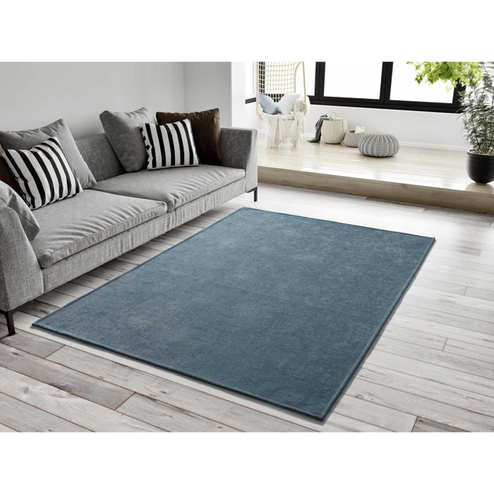 HARRIS Alfombra lisa lavable azul, varias medidas disponibles