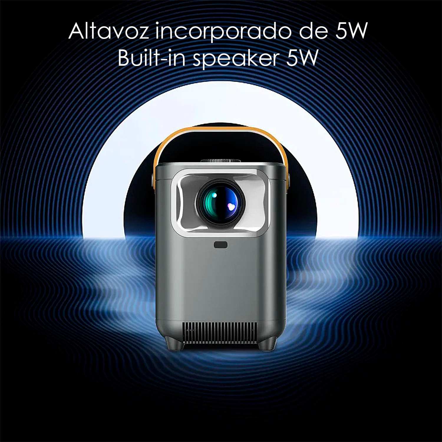 Mini proiettore LCD Wifi H1, duplicazione dello schermo per iOS e Android. Connessione USB. Da 30 a 200 pollici, 120 lm, 2000:1. Con telecomando.