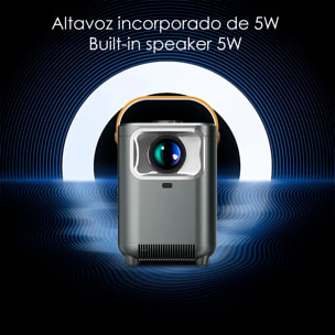 Mini proiettore LCD Wifi H1, duplicazione dello schermo per iOS e Android. Connessione USB. Da 30 a 200 pollici, 120 lm, 2000:1. Con telecomando.