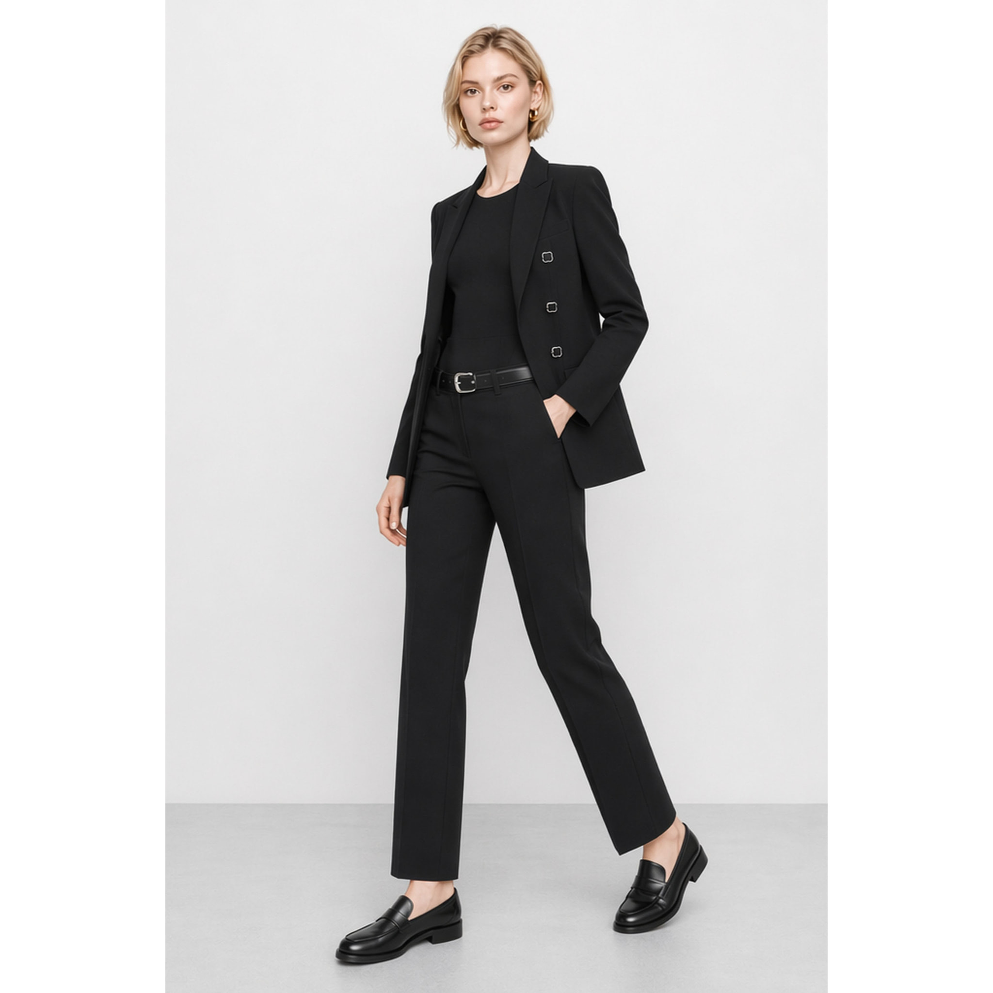 Kocca - Pantaloni sartoriali da donna a vita alta con gamba dritta Donna