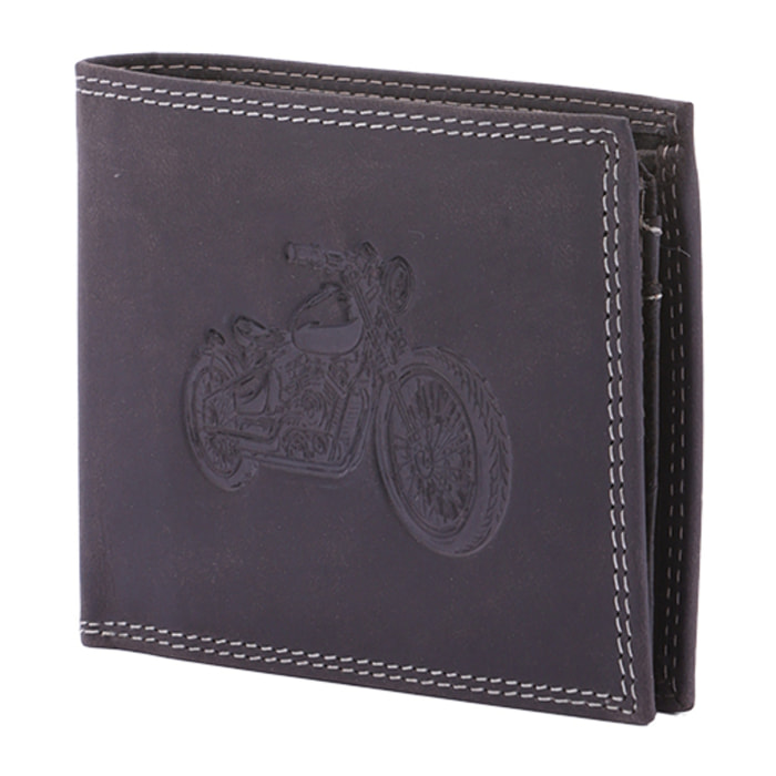 Portafoglio  da uomo In Vera pelle Made in Italy 9,5x12,5x2,5 cm