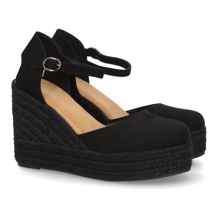 Alpargata cuña mujer talón cerrado y pulsera tobillo