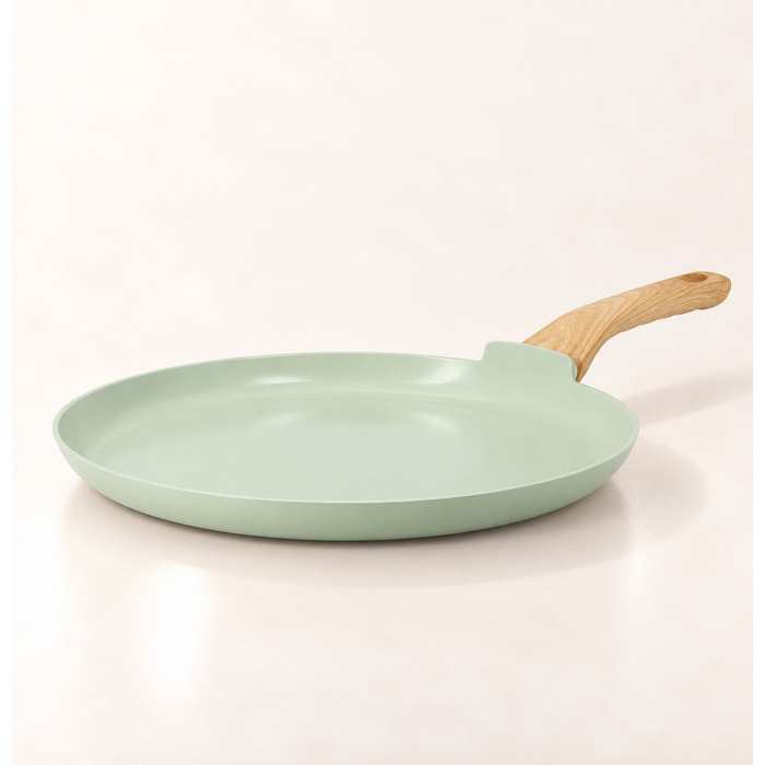 Crêpière 26cm avec revêtement céramique céladon - tous feux COLORAMA