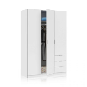 Armario Hexa 3 puertas 3 cajones Blanco