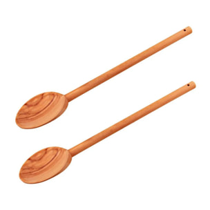 Lot de 2 cuillères de cuisine 30 cm en bois d'olivier Fackelmann